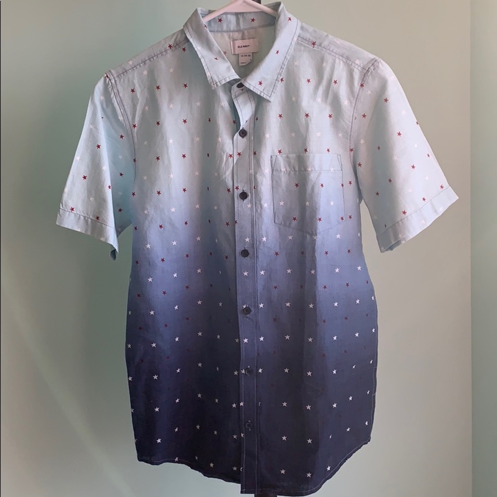 Boy’s Red/White/Blue Collared Shirt